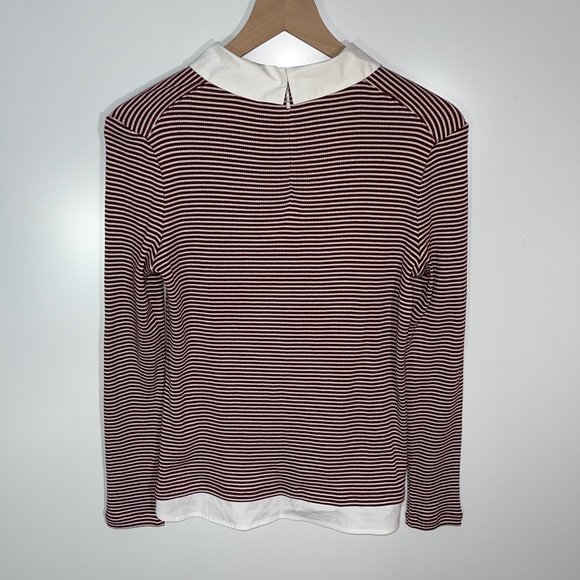 Tory Burch Patsy Poplin Collar Stripe Sweater Top NWT‎ Size Medium - Picture 7 of 13